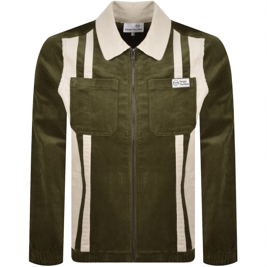 Image number 1 for Sergio Tacchini Corduroy Track Jacket Green