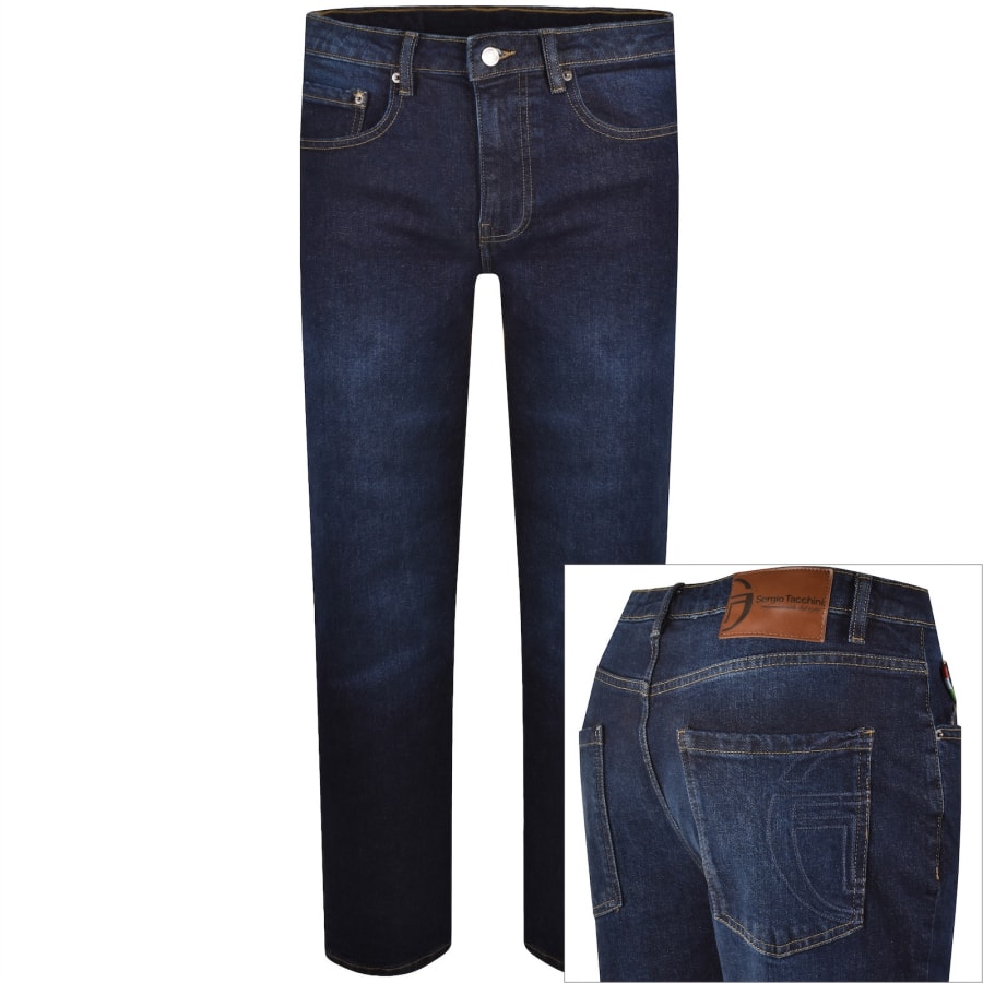 Image number 1 for Sergio Tacchini Forza Straight Fit Jeans Blue