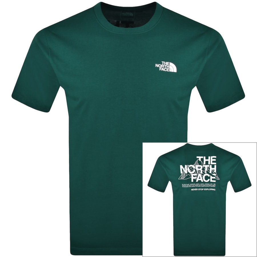 Image number 1 for The North Face Mountain Sketch T Shirt Green