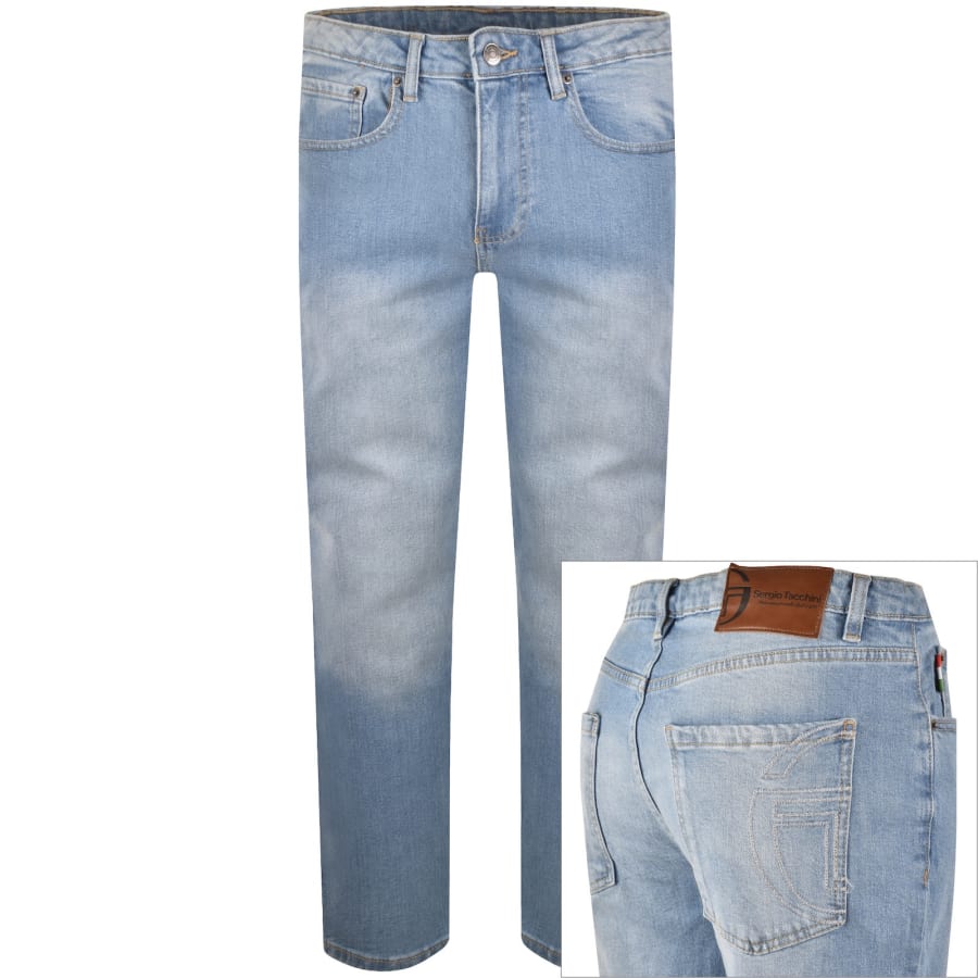 Image number 1 for Sergio Tacchini Forza Straight Fit Jeans Blue