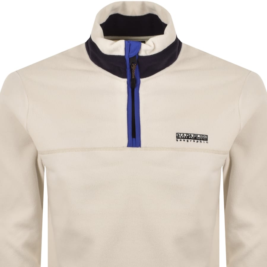 Image number 2 for Napapijri Dergana Half Zip Sweatshirt Beige