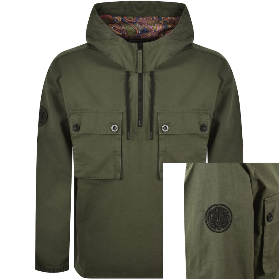 Image number 1 for Pretty Green Hatton Smock Jacket Khaki