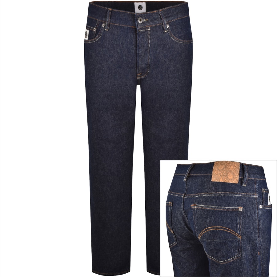 Image number 1 for Pretty Green Burnage Jeans Dark Wash Blue