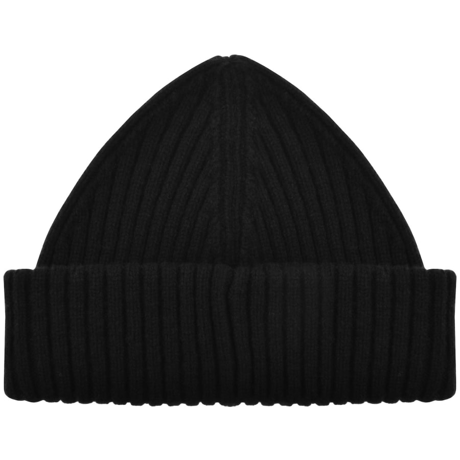 Image number 2 for Fred Perry Ribbed Wool Beanie Black