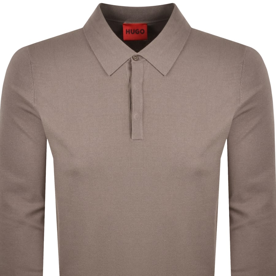Image number 2 for HUGO San Pippo Slim Fit Knit Polo Brown