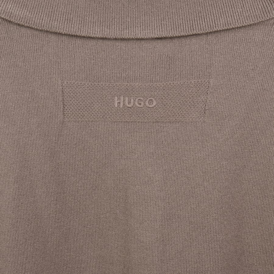 Image number 3 for HUGO San Pippo Slim Fit Knit Polo Brown