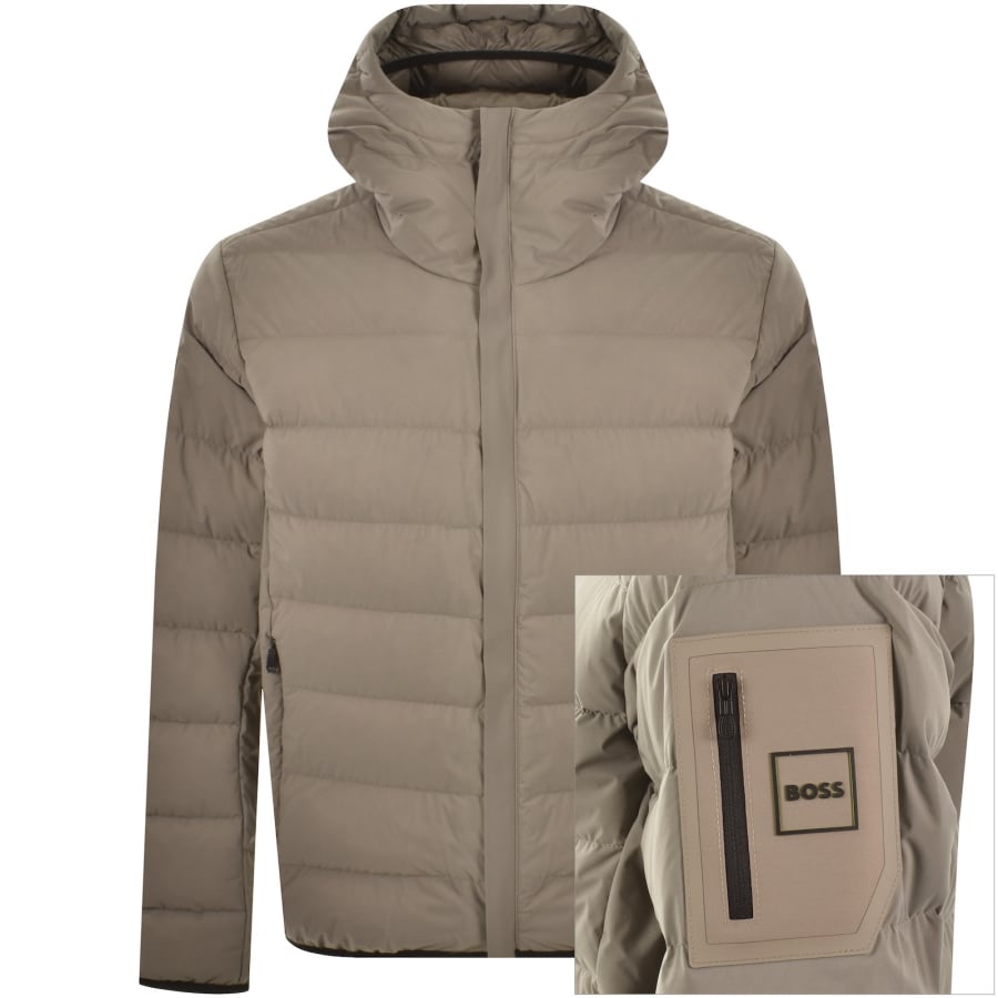 Image number 1 for BOSS Riplite Down Jacket Brown