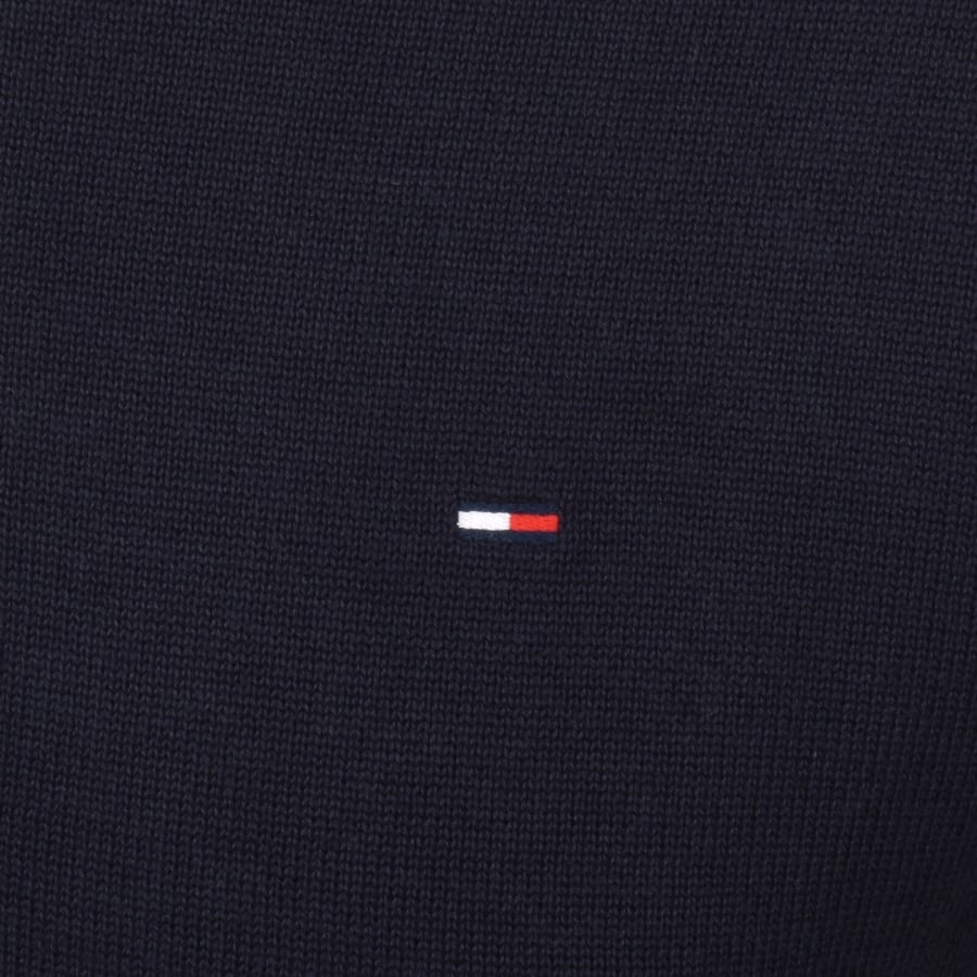 Image number 3 for Tommy Jeans Quarter Zip Knit Jumper Navy