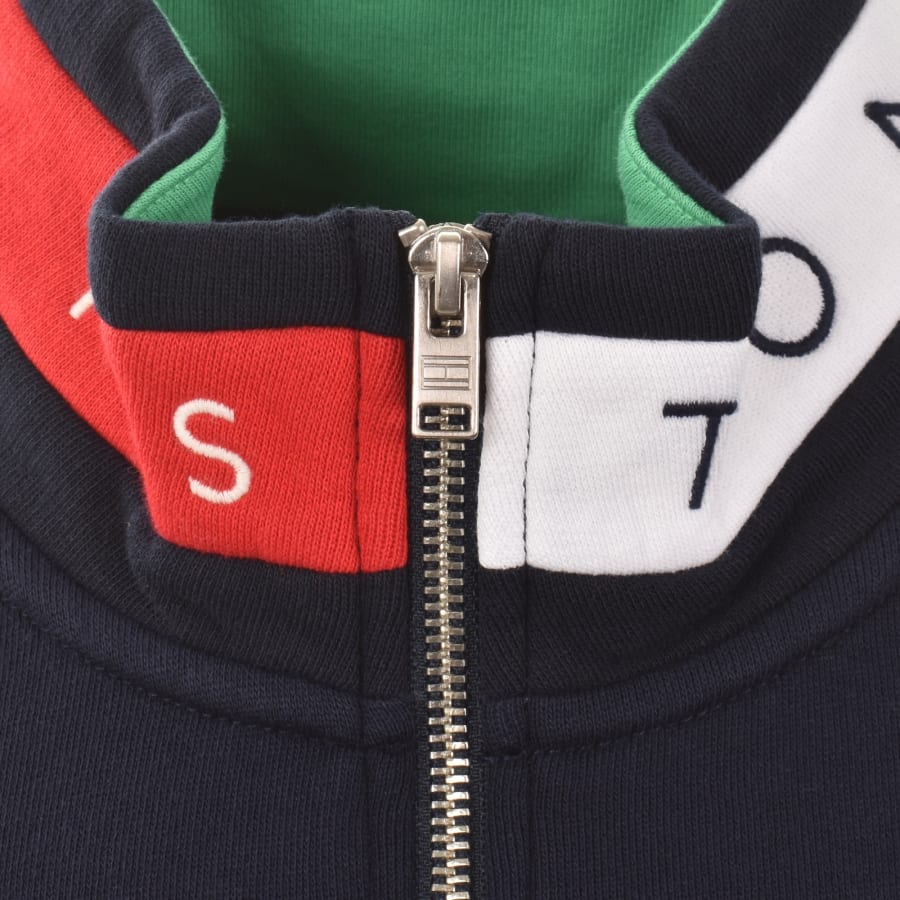 Image number 4 for Tommy Jeans Quarter Zip Sweatshirt Navy