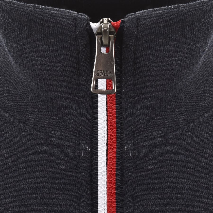 Image number 4 for Tommy Hilfiger Quarter Zip Fleece Sweatshirt Navy