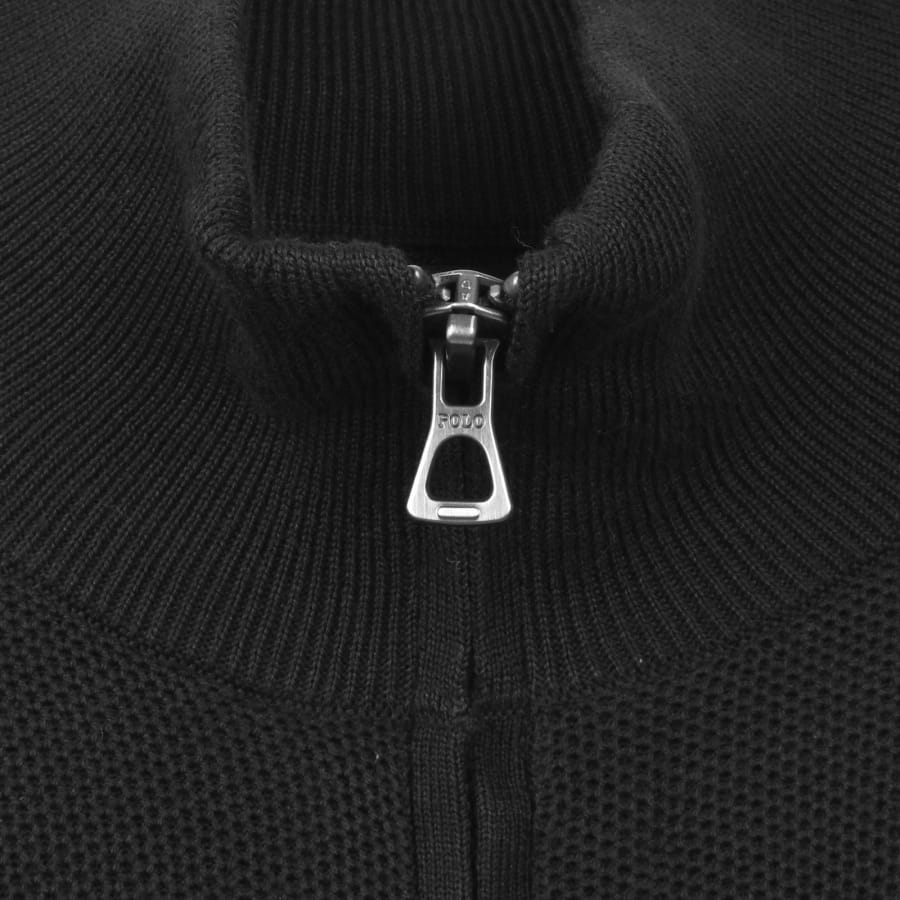 Image number 4 for Ralph Lauren Half Zip Knit Jumper Black