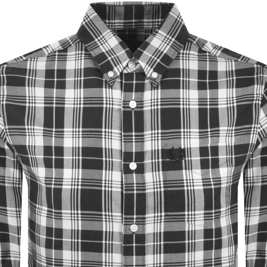 Image number 2 for Fred Perry Tartan Shirt Black