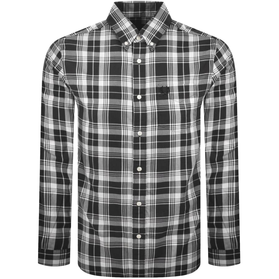 Image number 1 for Fred Perry Tartan Shirt Black