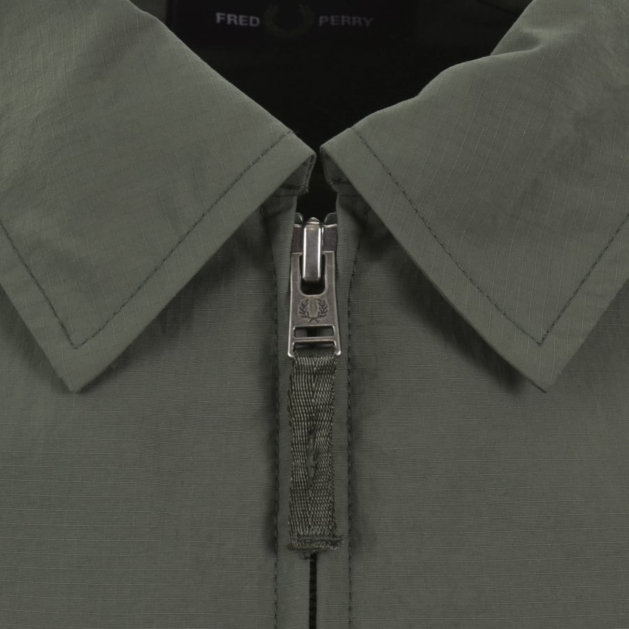 Image number 4 for Fred Perry Ripstop Pocket Overshirt Green