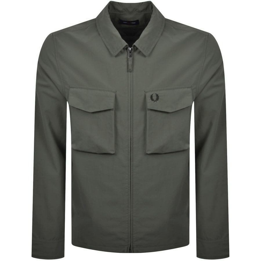 Image number 1 for Fred Perry Ripstop Pocket Overshirt Green
