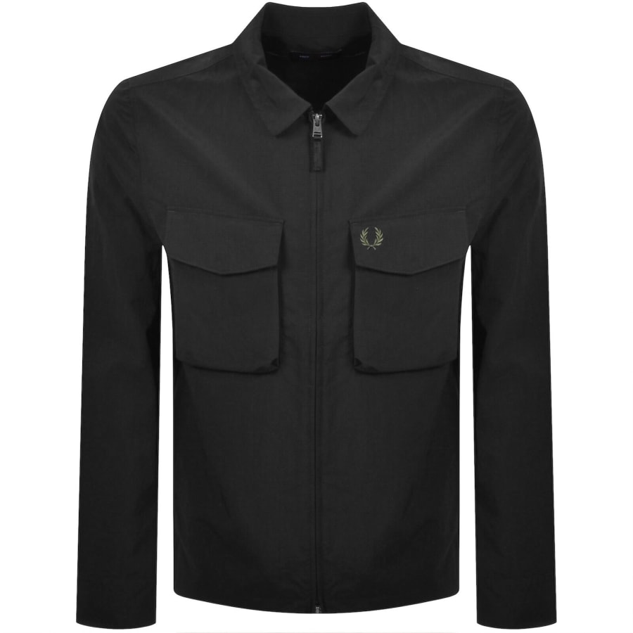 Image number 1 for Fred Perry Ripstop Pocket Overshirt Black