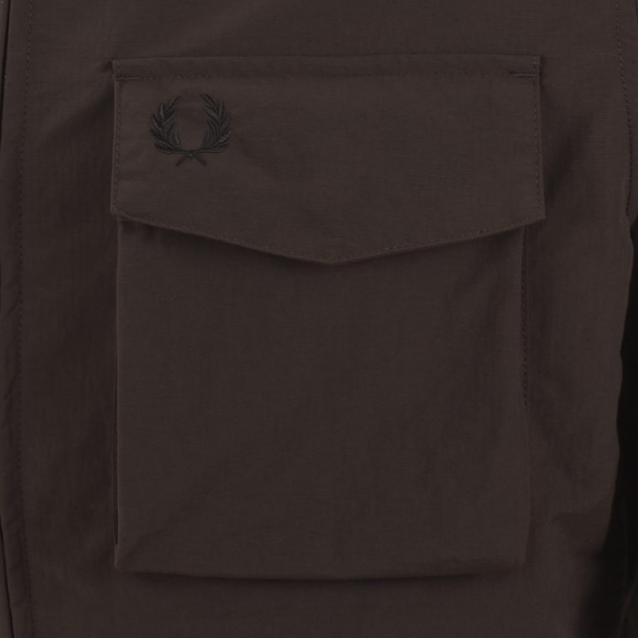 Image number 3 for Fred Perry Ripstop Pocket Overshirt Brown