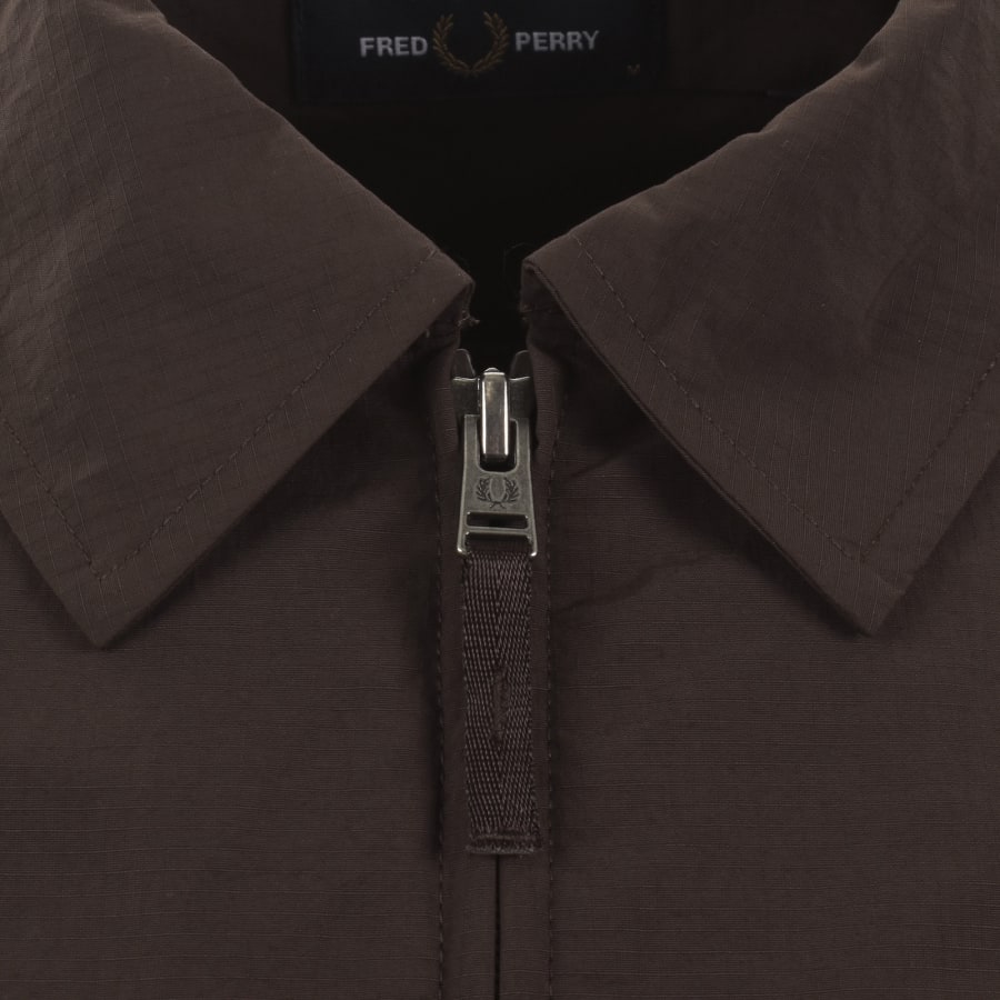 Image number 4 for Fred Perry Ripstop Pocket Overshirt Brown