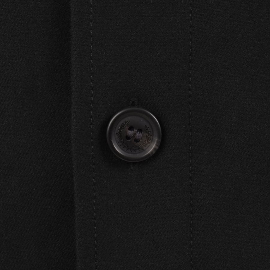 Image number 4 for Fred Perry Brushed Twill Overshirt Black