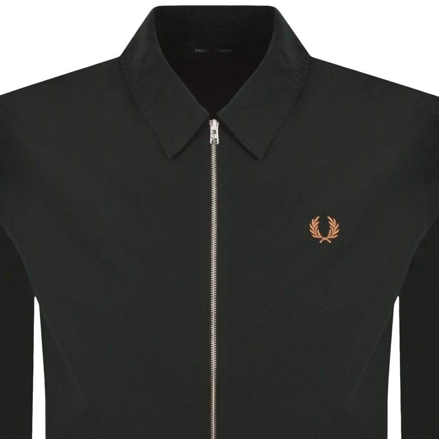 Image number 2 for Fred Perry Poplin Overshirt Green