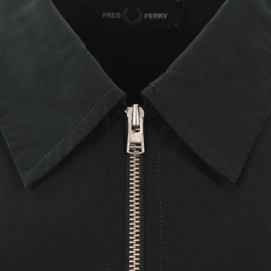 Image number 4 for Fred Perry Poplin Overshirt Green