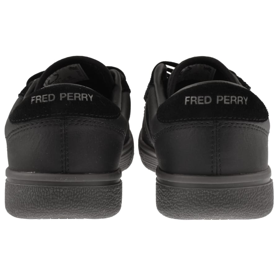 Image number 2 for Fred Perry Leather Tennis Trainers Black