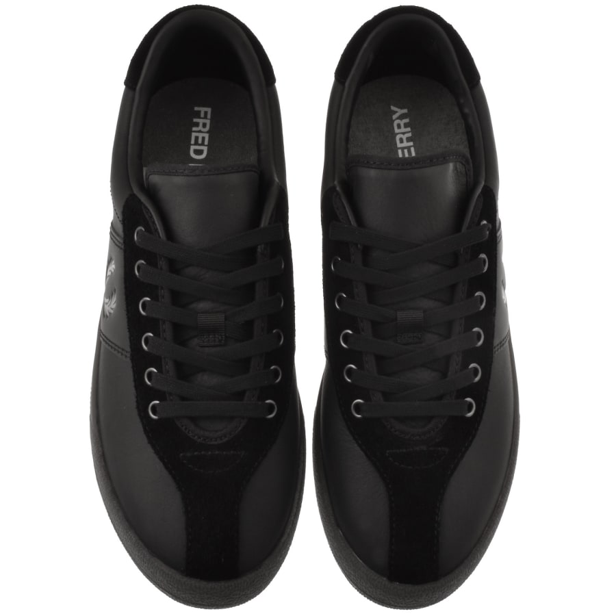 Image number 3 for Fred Perry Leather Tennis Trainers Black