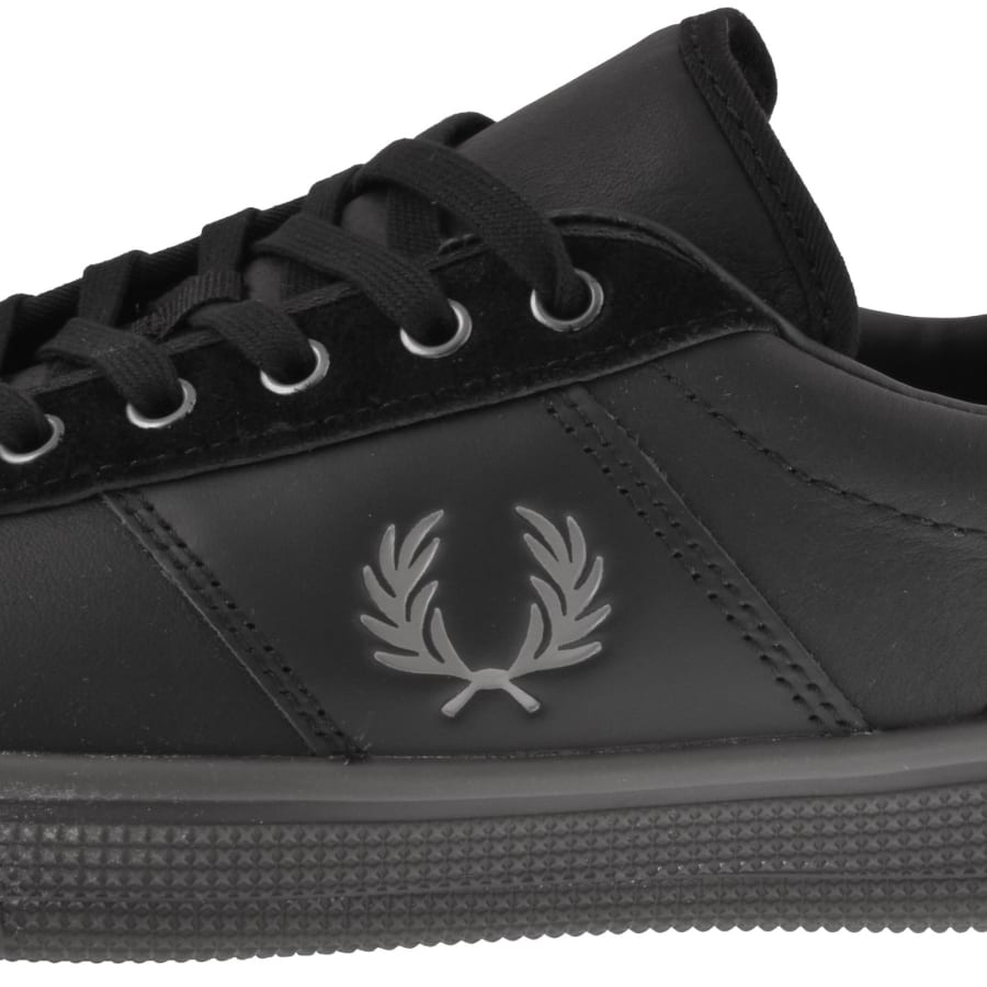 Image number 4 for Fred Perry Leather Tennis Trainers Black