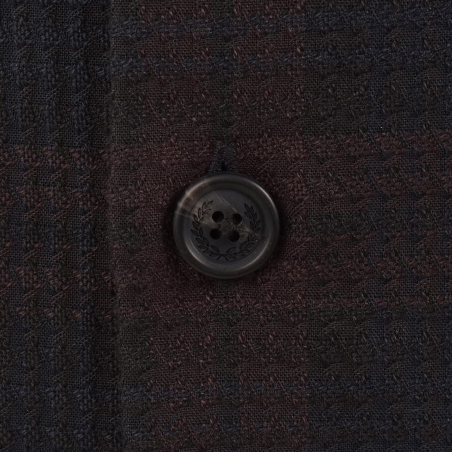 Image number 4 for Fred Perry Textured Check Overshirt Navy