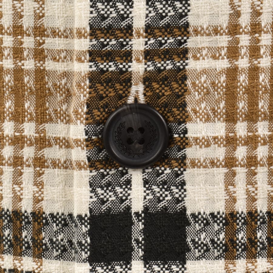 Image number 4 for Fred Perry Textured Check Overshirt Cream