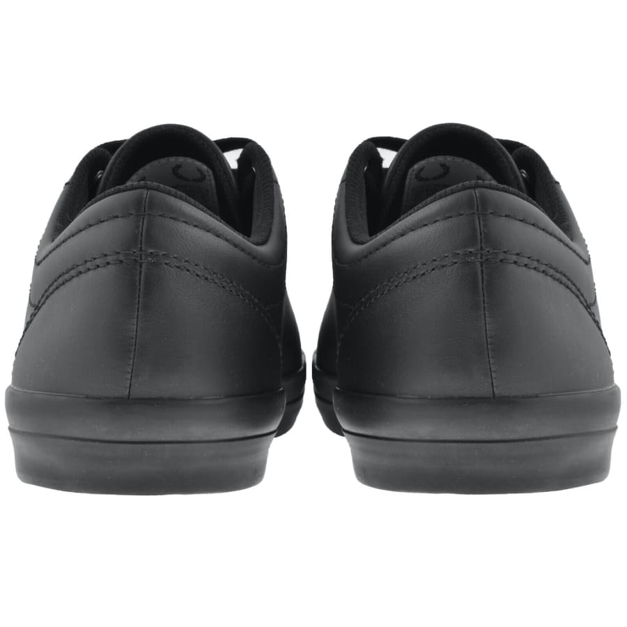 Image number 2 for Fred Perry Baseline Leather Trainers Black