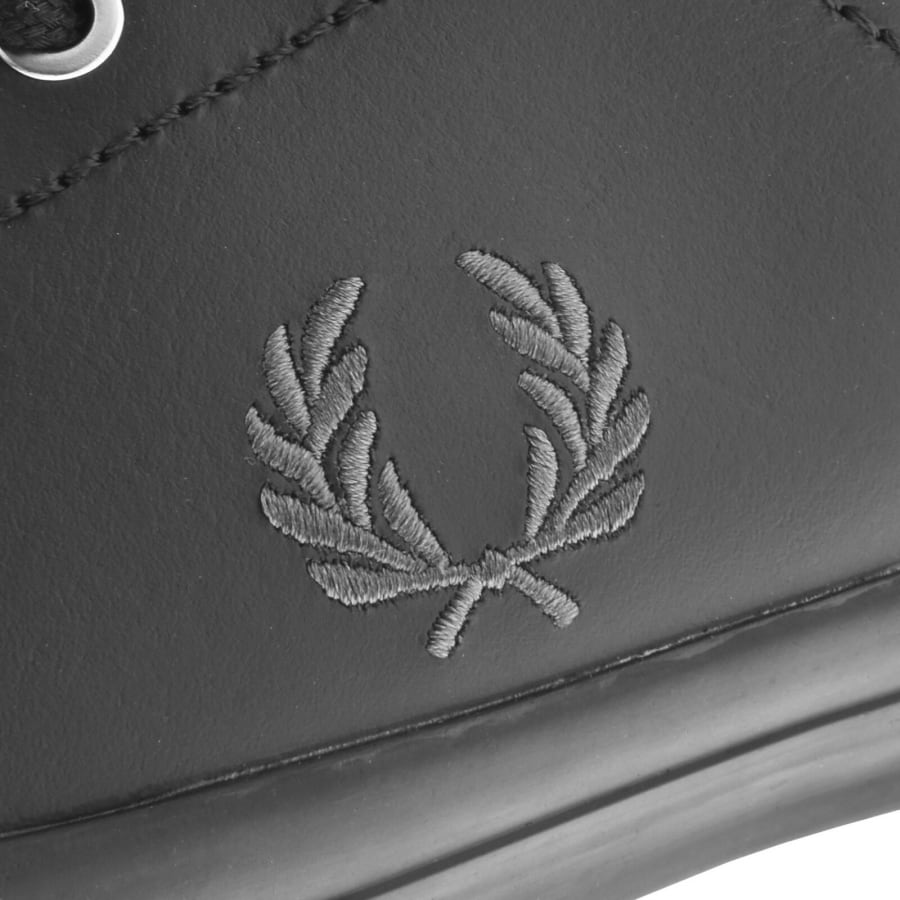Image number 4 for Fred Perry Baseline Leather Trainers Black
