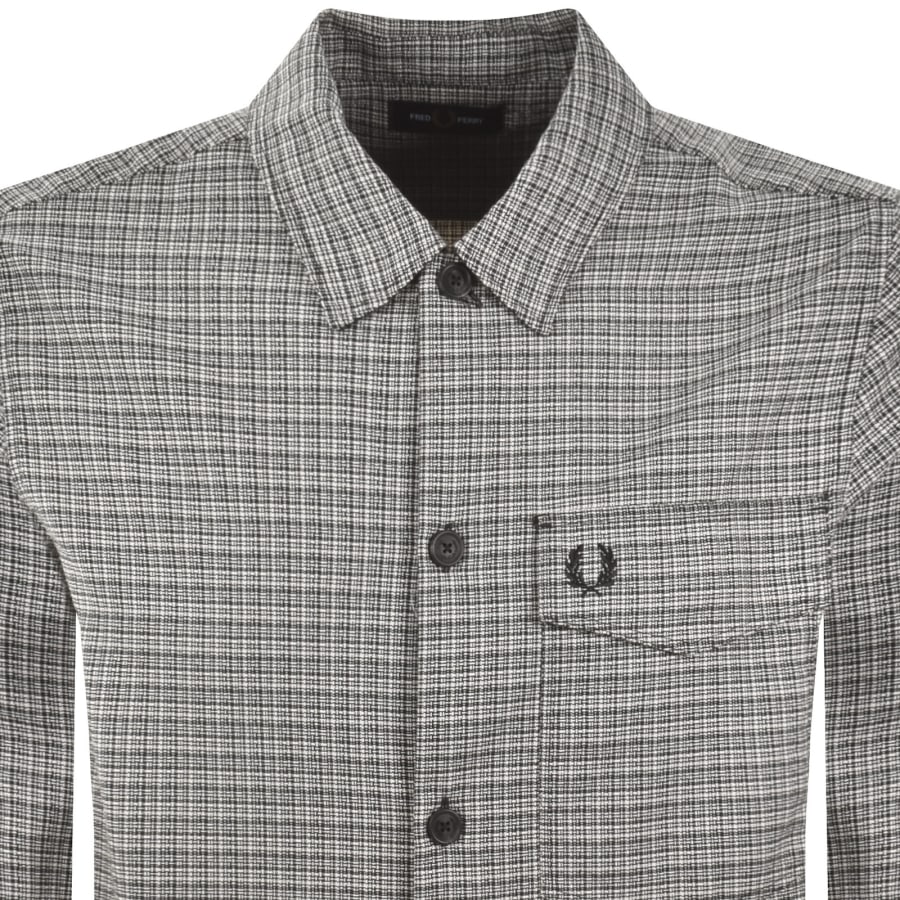 Image number 2 for Fred Perry Textured Overshirt Black