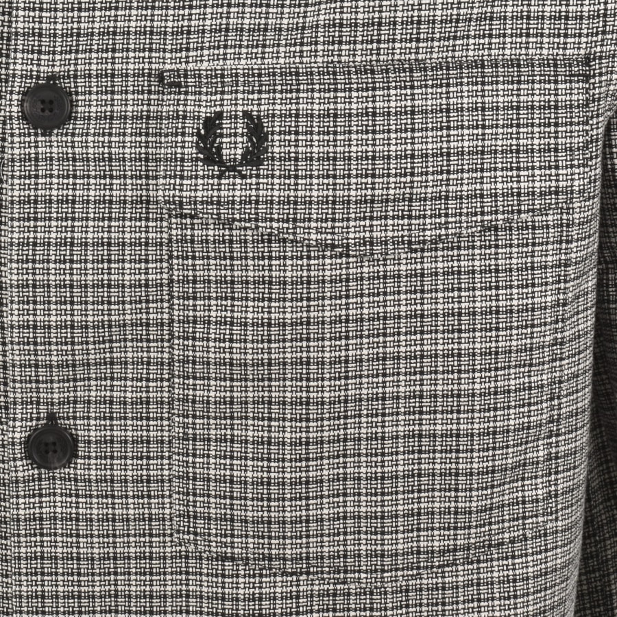 Image number 3 for Fred Perry Textured Overshirt Black