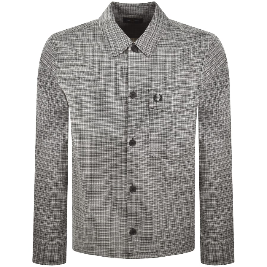 Image number 1 for Fred Perry Textured Overshirt Black