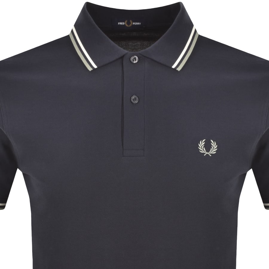 Image number 2 for Fred Perry Twin Tipped Polo T Shirt Navy