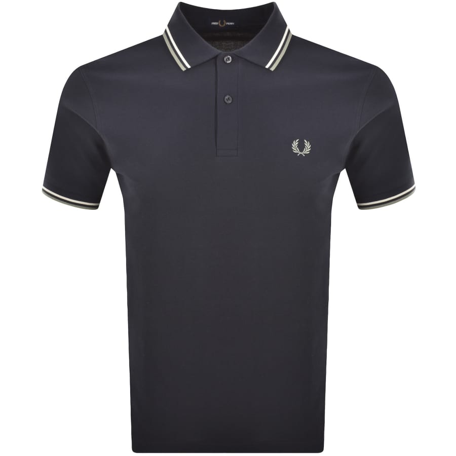 Image number 1 for Fred Perry Twin Tipped Polo T Shirt Navy