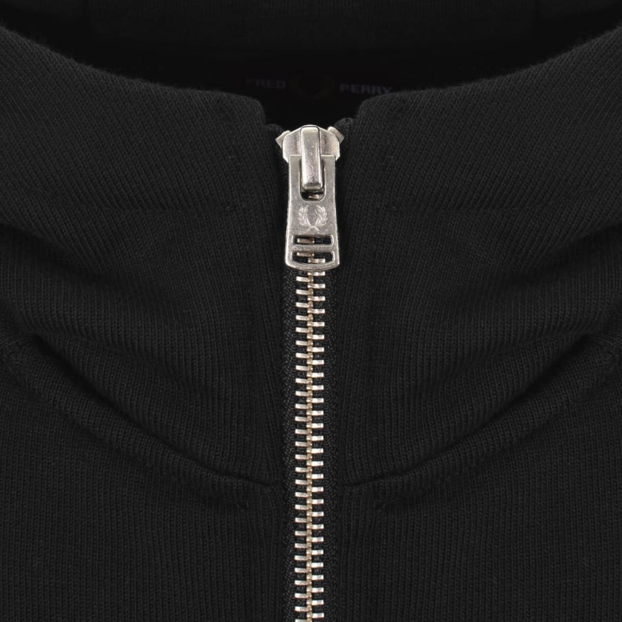 Image number 4 for Fred Perry Quarter Zip Smock Hoodie Black