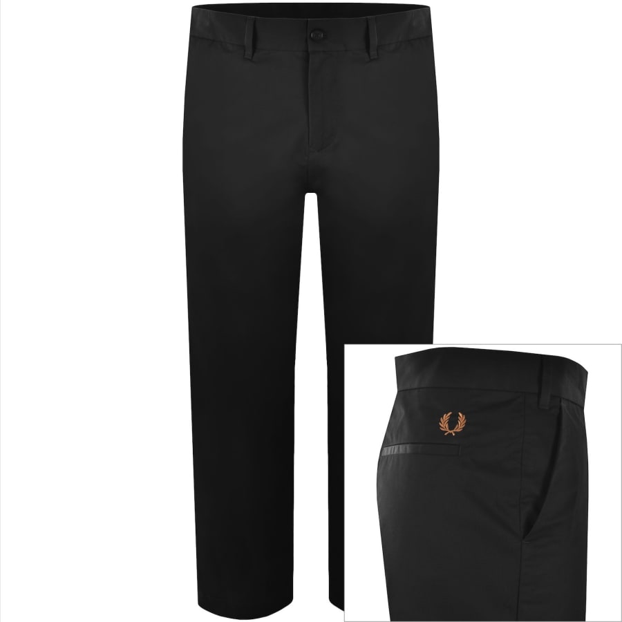 Image number 1 for Fred Perry Slim Fit Twill Trousers Black