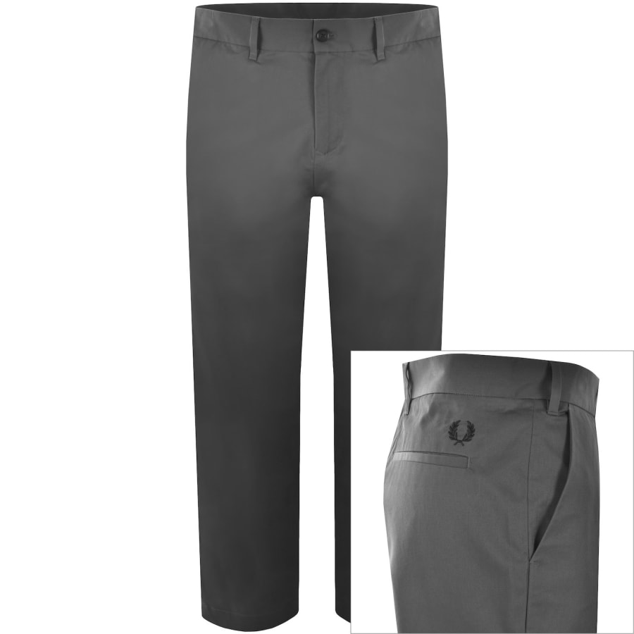 Image number 1 for Fred Perry Slim Fit Twill Trousers Grey