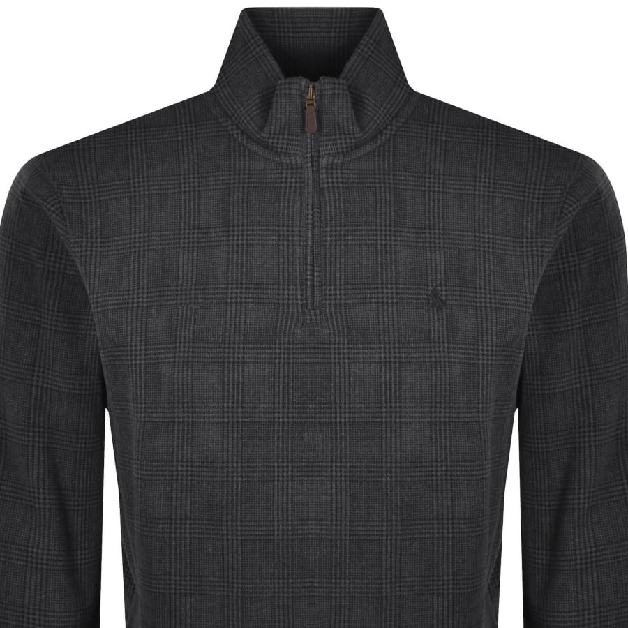Image number 2 for Ralph Lauren Long Sleeve Half Zip Sweatshirt Grey