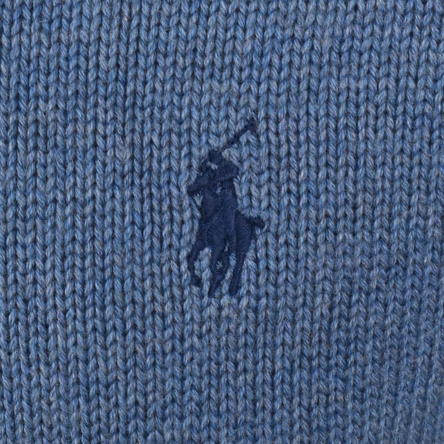 Image number 3 for Ralph Lauren Half Zip Knit Jumper Blue