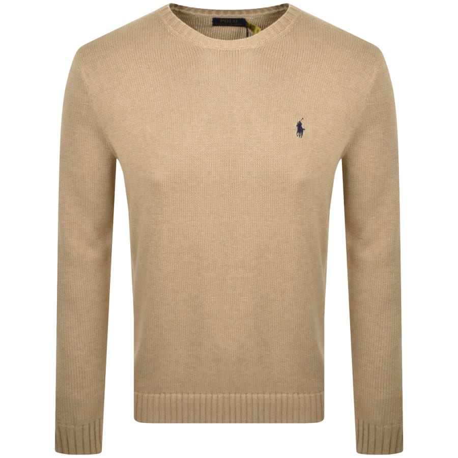 Image number 1 for Ralph Lauren Crew Neck Knit Jumper Beige