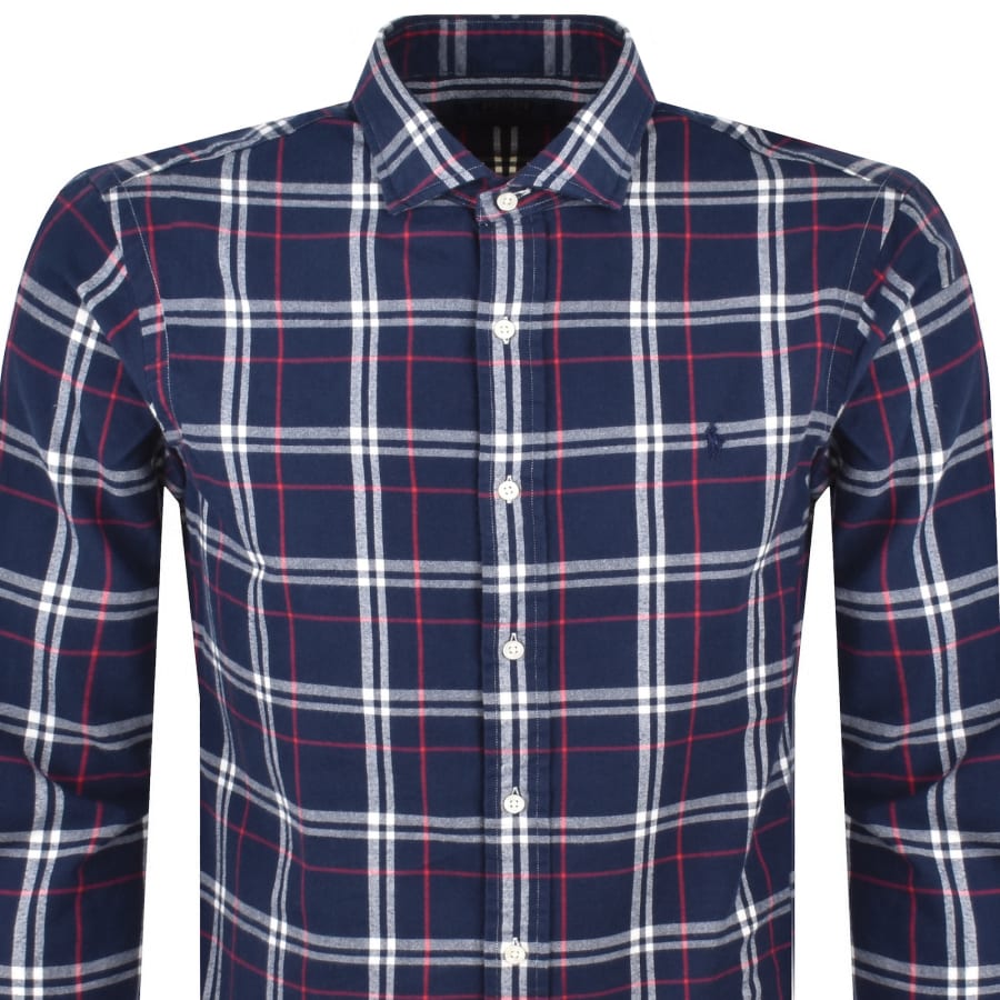 Image number 2 for Ralph Lauren Check Long Sleeve Shirt Navy