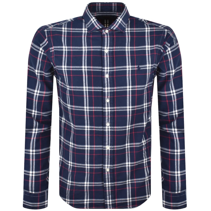 Image number 1 for Ralph Lauren Check Long Sleeve Shirt Navy