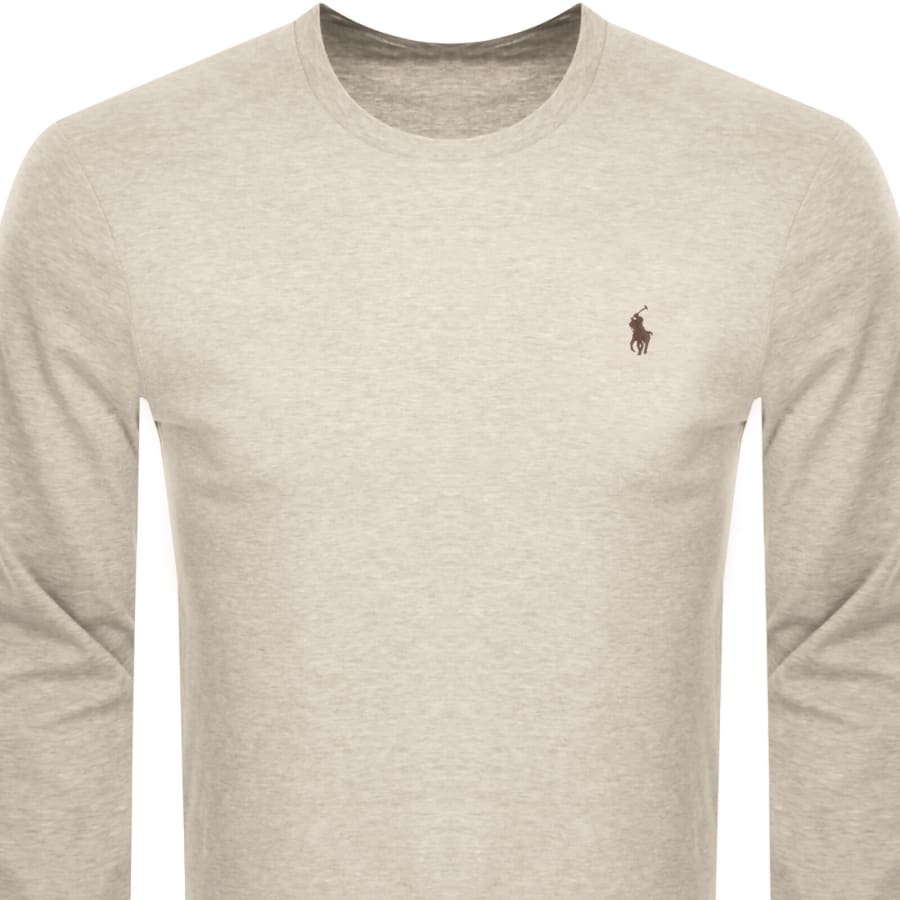 Image number 2 for Ralph Lauren Long Sleeve Slim Fit T Shirt Beige