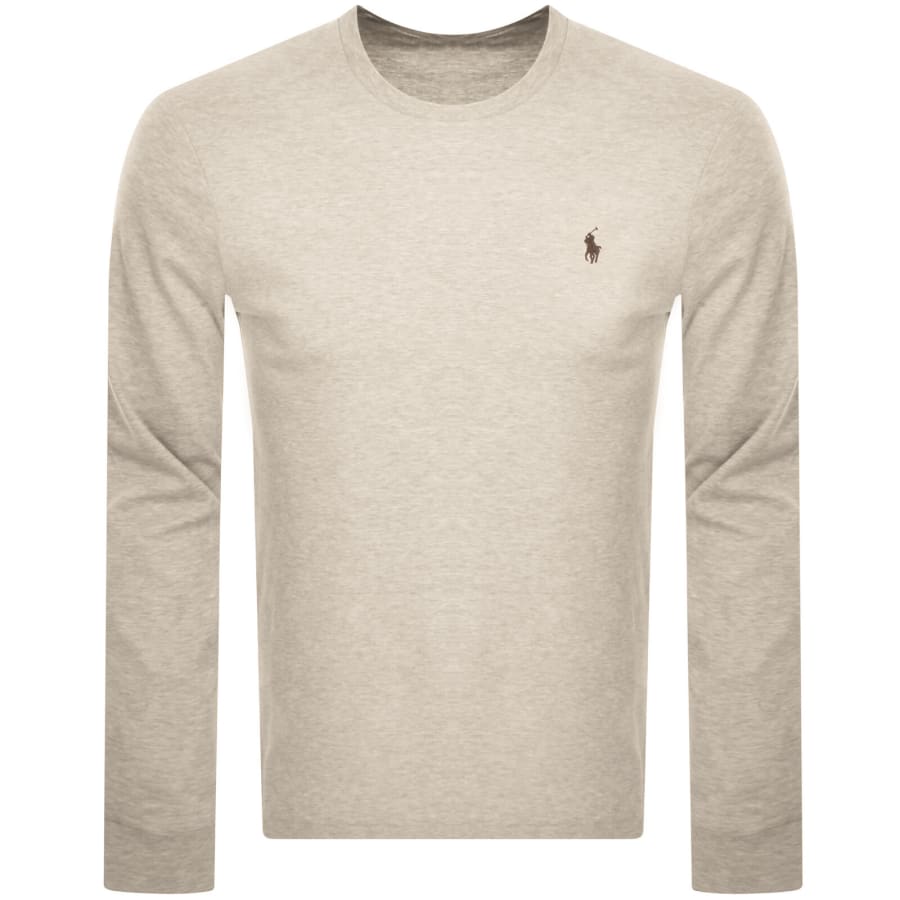 Image number 1 for Ralph Lauren Long Sleeve Slim Fit T Shirt Beige