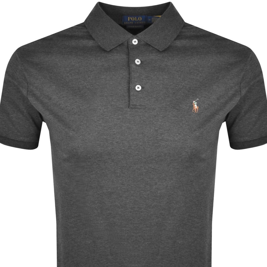 Image number 2 for Ralph Lauren Custom Slim Fit Polo Grey