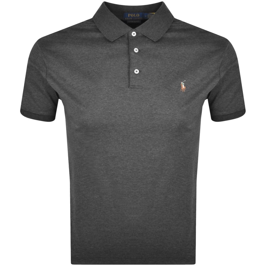 Image number 1 for Ralph Lauren Custom Slim Fit Polo Grey