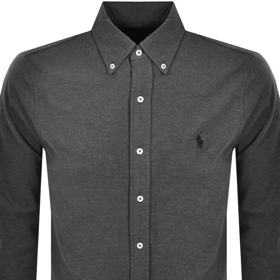 Image number 2 for Ralph Lauren Featherweight Mesh Shirt Grey